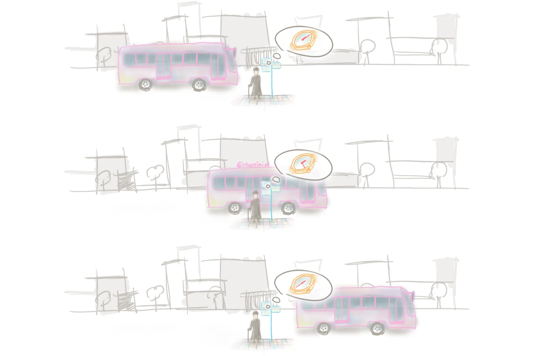 Bus passing a stop