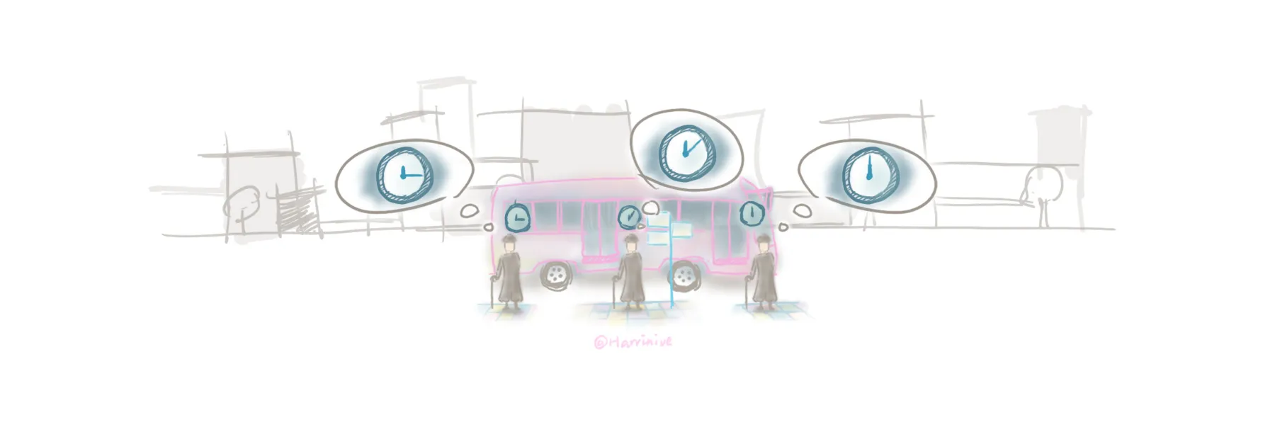 Bus thought experiment diagram