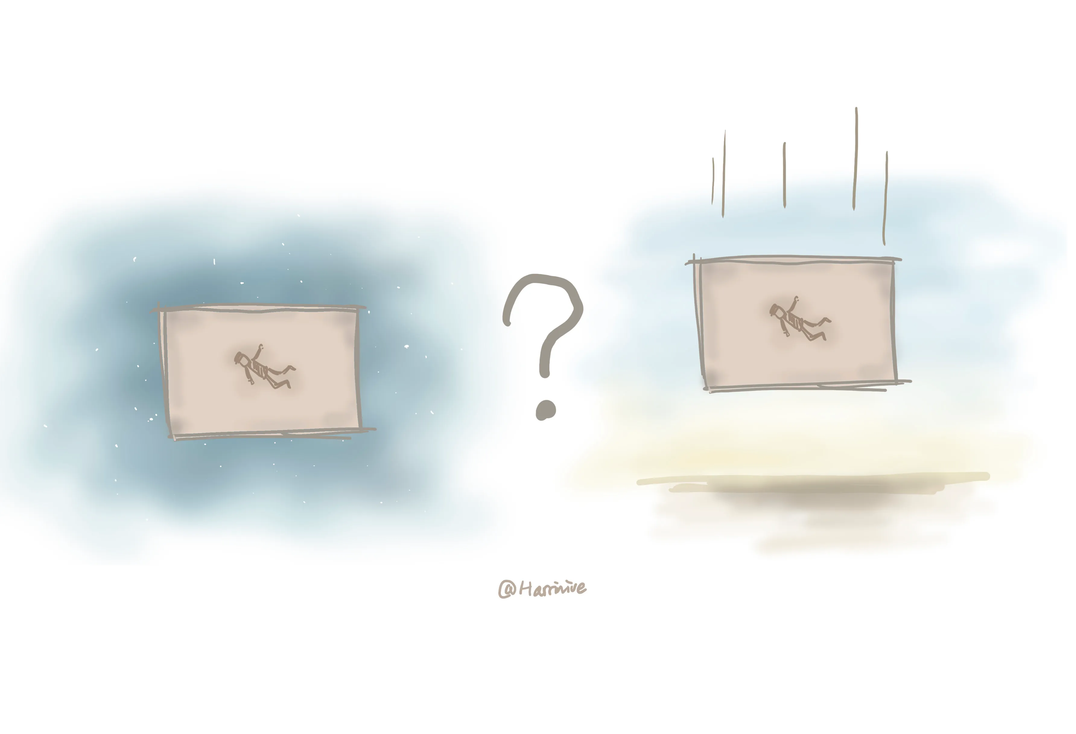 Floating in space vs free fall